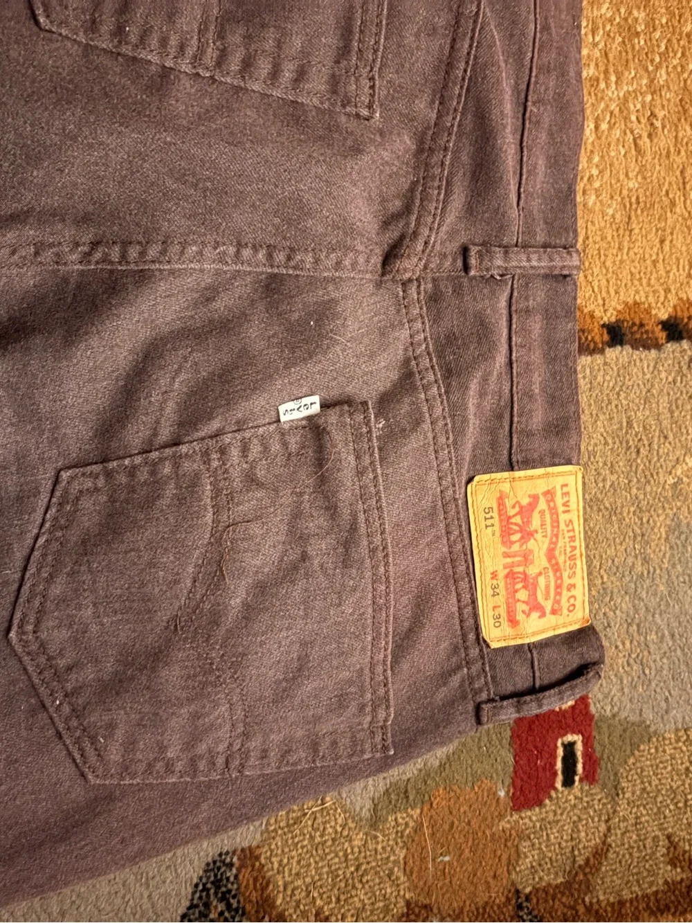 Levi's Men's Chinos in Deep Brown with Leather Patch 34/30